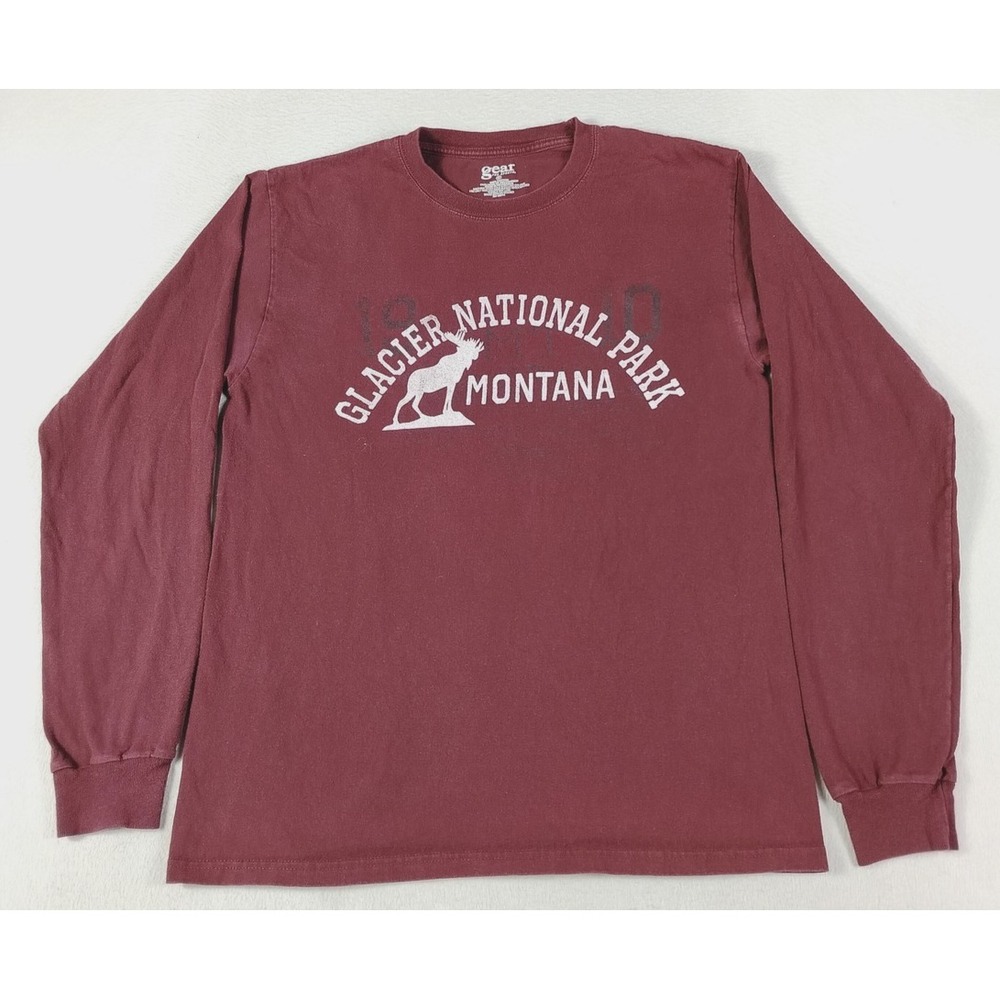 Gear‎ For Sports Glacier National Park Shirt Mens Medium Red Long Sleeve Graphic